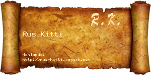 Rus Kitti névjegykártya
